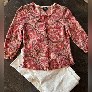 Talbots | Paisley Print Cardigan